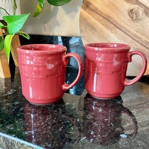 Set of Two Longaberger Pottery Paprika Mugs